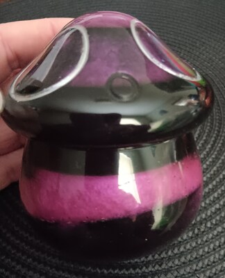 Pink and Black Resin Mushroom Trinket Jar - image1